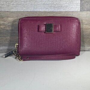 Ivanka Trump Wine Red Zip Around Clutch Wristlet Card Holder Wallet 6.5" x 4 "